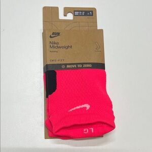 Nike Midweight Bright Neon Pink No Show Athletic Socks L